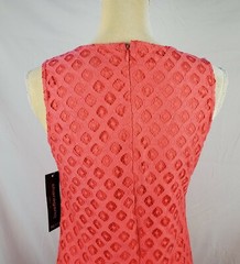 NWT Sharagano Women&rsquo;s Orange Lace Minimalist Sleeveless Dress sz 8 Petite