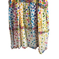 All Things Mochi Rainbow Polka Dot Tiered Mini Dress – Size M