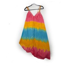 NEW ASOS Women&rsquo;s Tie Dye Maxi Sundress Pink Yellow Blue Asymmetric Midi Dress 8