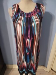 Hua Lan Small Dress Womens Multicolored Sleeveless Round Neck Shift
