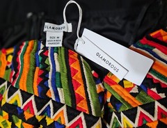 GLAMOROUS Strapless Multicolor Short Dress Size M Embroidered NWT