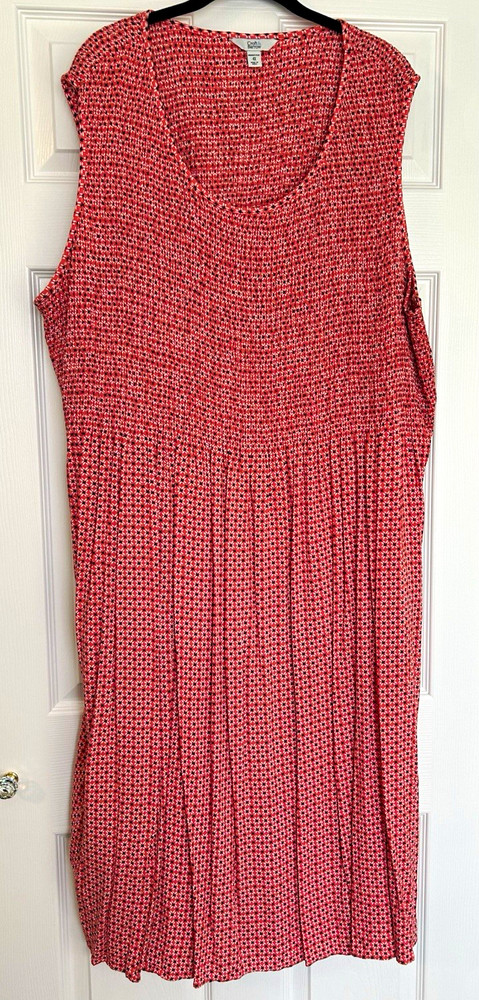 Croft & Barrow Shift Plus 4X Orange/Black/White Floral Scoop Neck Dress