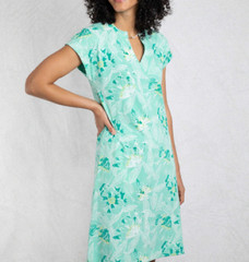 WEIRD FISH LIGHT BLUE SUFFOLKS ALL OVER PRINT JERSEY DRESS SIZE 22 (REF 417)
