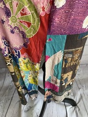 $198 Johnny Was Tokyo Patchwork High Slit Bamboo Knit Midi Dress Small NEW