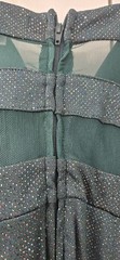 Emerald Sundae Juniors&rsquo; Glitter Ruched Mesh Back ,Mini Dress- Green XL NWT