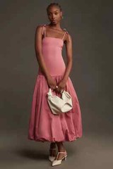 anthropologie Mare Mare Sleeveless Drop-Waist Bubble-Hem Midi DRESS XL new