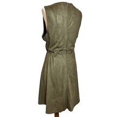 Andree By Unit Women&rsquo;s Size M Boho Dress Microsuede Olive Green Sleeveless