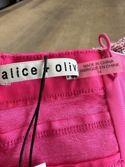 New Alice + Olivia Pink Tweed Mini Dress Spaghetti Strap Deep V-Neck Size 14