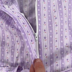 Vintage Dress Womens Small S Purple Floral Striped Midi Day House Lounge 60s 70s