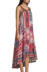 JOHNNY WAS Dornaz Tami Scarf Print Dress And Slip Medium NEW $398