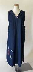 Vtg Haik&rsquo;s Nautical Sailor Lighthouse Denim Jumper Midi Dress – Sz 20W