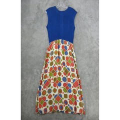 True Vintage Dress Womens Medium 60s 70s Geo Maxi Psychedelic Mod Retro Floral