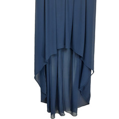 Sequin Sheer Hi Low Midi Dress Size M Gold Blue Sleeveless Fairy Party Event