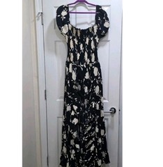 Muche et Muchette Sakura Hi-Low Ruffled Floral Print Maxidress Size: S/M