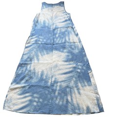 J Jill Love Linen A Line Blue White Beach Tie Dye Maxi w/ Pockets Women Dress