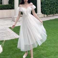 Sling Dress Spaghetti Strap Elegant Fairy Sexy Women Beach Holiday Fashion Sexy