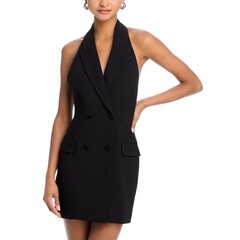 Bardot Women Black Stretch Freya Sleeveless V-Neck Vest Mini Dress Size US 10