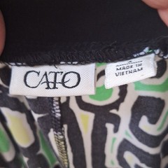 Cato Womens Shift Dress Black Green Geometric Stretch Crew Neck Size S