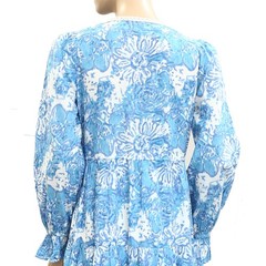 Saylor Anthropologie Ina Midi Dress Floral Eyelet Printed Lace Tiered S 282081