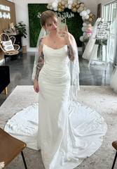 Mermaid Sleeveless Wedding Dresses Beach White Satin Sweetheart Bridal Gowns
