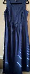 TravelSmith Navy Blue Linen Blend Sleeveless Maxi Dress Medium. Simple Lagenlook
