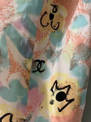 CHANEL RUNWAY 2 CC GOLD BUTTON CC LOGO ALLOVER SEXY SUMMER CLUB PARTY SILK DRESS