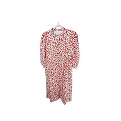 Roolee Red Floral Button Down Puff Sleeve Tiered Midi Dress Sweet Talk Sz M/10