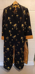 Beautiful Chinese Gown,appears custom made,Black & Gold Embroidery,lined (silk?)