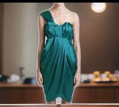 Roksanda Ilincic Whistles Size 12 One Shoulder Grecian Teal Silk Dress £325 New