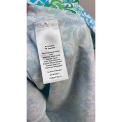 Talbots Performance Womens Sleeveless Dress L Blue Green Print Golf Resort