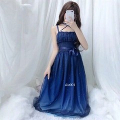 Summer Gradient Suspender Chiffon Fairy Dress Girl Sweet Anime Loli Role-playin