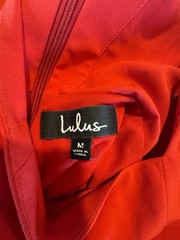 Lulus Women’s Red Polyester Spaghetti Strap Dress Zipper Closure Size Medium