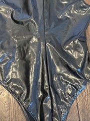 Noir Handmade Full Zipper Bodysuit Leotard Polyurethane Coated Size S EU 36 NEW