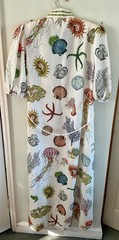 FENELLA SHIRT DRESS SEASHELL SEA CREATURE CREAM COTTON LINEN POCKETS XL BNWT