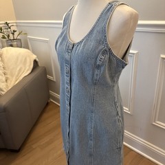 Levi&rsquo;s Denim Dress L Light Wash Button Front Scoop Neck Britney Spears Y2K