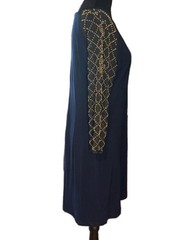 Leslie Fay Size 12 Gold Beaded Geometric Shift Dress