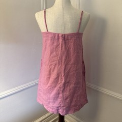 Women’s Pink Solid Square Neck Adjustable Strappy Sleeveless Shift Mini Dress
