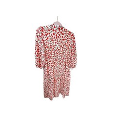 Roolee Red Floral Button Down Puff Sleeve Tiered Midi Dress Sweet Talk Sz M/10