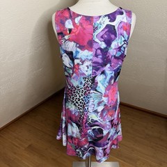 Venus Y2k Colorful Animal Abstract Print Embellished Mini Dress Womens Large