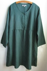 FLAX Designs Linen Dress S & M & L NWT Easy Dress FOREST