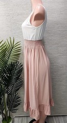 NWT Cupshe Dress Women Size Medium White Pink Maxi Dress