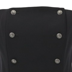 NWT Intermix Black Strapless Midi Sheath Dress Crest Button Double Breasted M