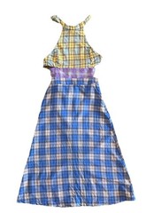 Urban Outfitters Size Small Mixed Plaid halter midi dress Side Zip