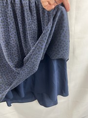 Madewell Dress Size 10 Blue & Black Leaf Print Mini Silky Feel Summer Workwear