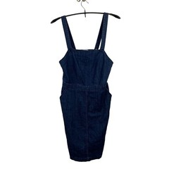 Universal Thread Over-all Dress Blue Dark Wash Denim Size 12 Cotton Blend