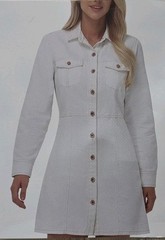 Frye Women&rsquo;s 100% Cotton Form Fitting Buttons Pockets Mini Denim Dress