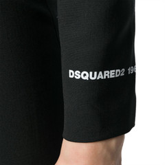 DSQUARED2 Pencil Dress Bodycon Zip Split Logo Mini Black Size 42 – RP £878.00