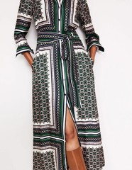 BNWT Boden Scarf Print Maxi Shirt Dress Sz 6 Long Eden Geo Mosaic *Sample