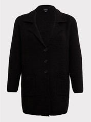 Torrid Notched Lapel Sweater Coat Black 3 3X #69312