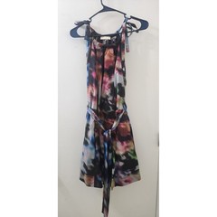 Ulla Johnson Abstract Floral Cotton Tie Shoulder Mini Dress Multi Color Size 2